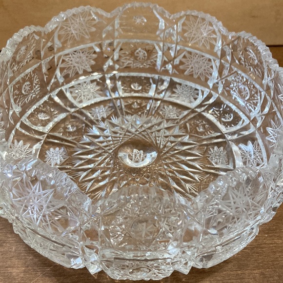 Valaska Bela Hand Cut Crystal Candy Dish Vintage Perfect Condition Starbursts - Picture 3 of 5